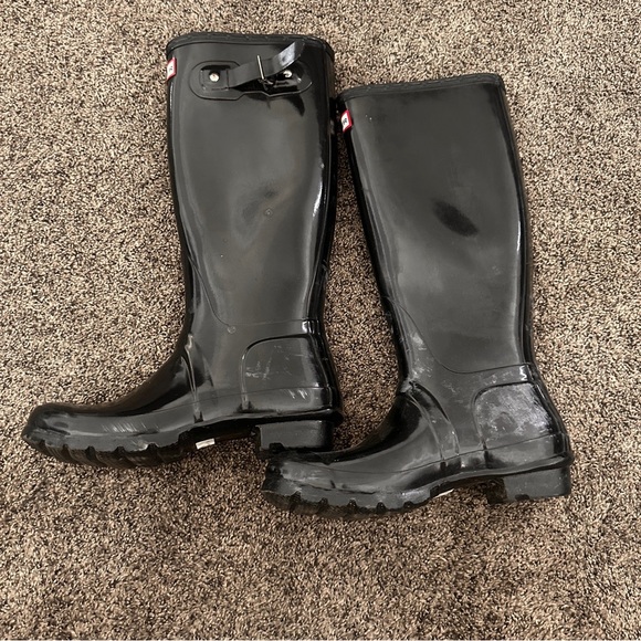 Hunter Shoes - Hunter Original Gloss Tall Black Rain Boots Size 7 /38 EU Tall Waterproof Winter